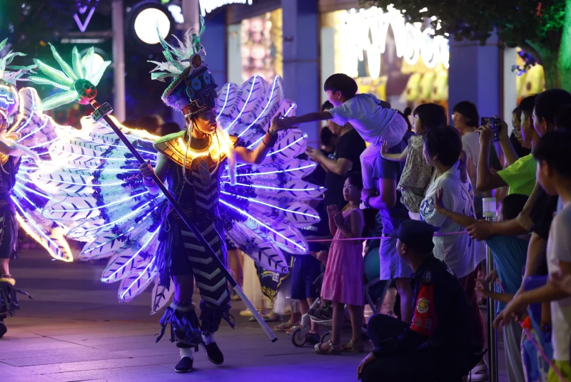 People Enjoying a parade in Beijing