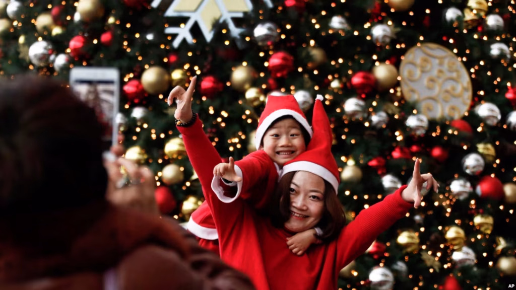Chinese celebrating christmas