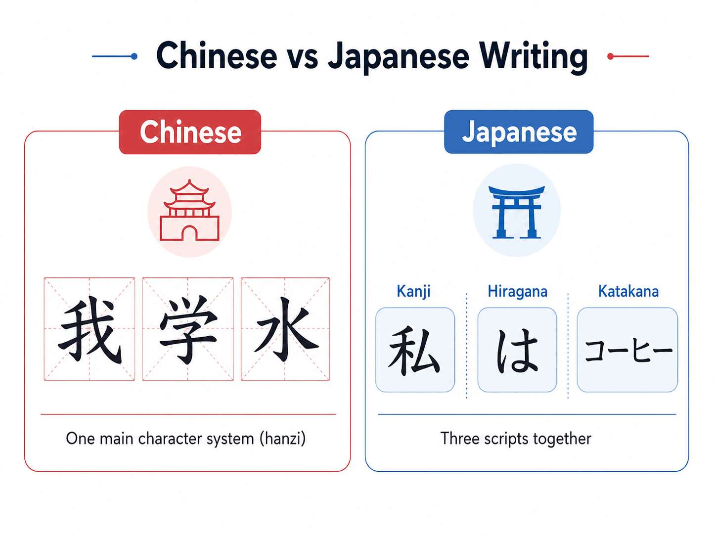 Chino y japonés: Diferencias interesantes
