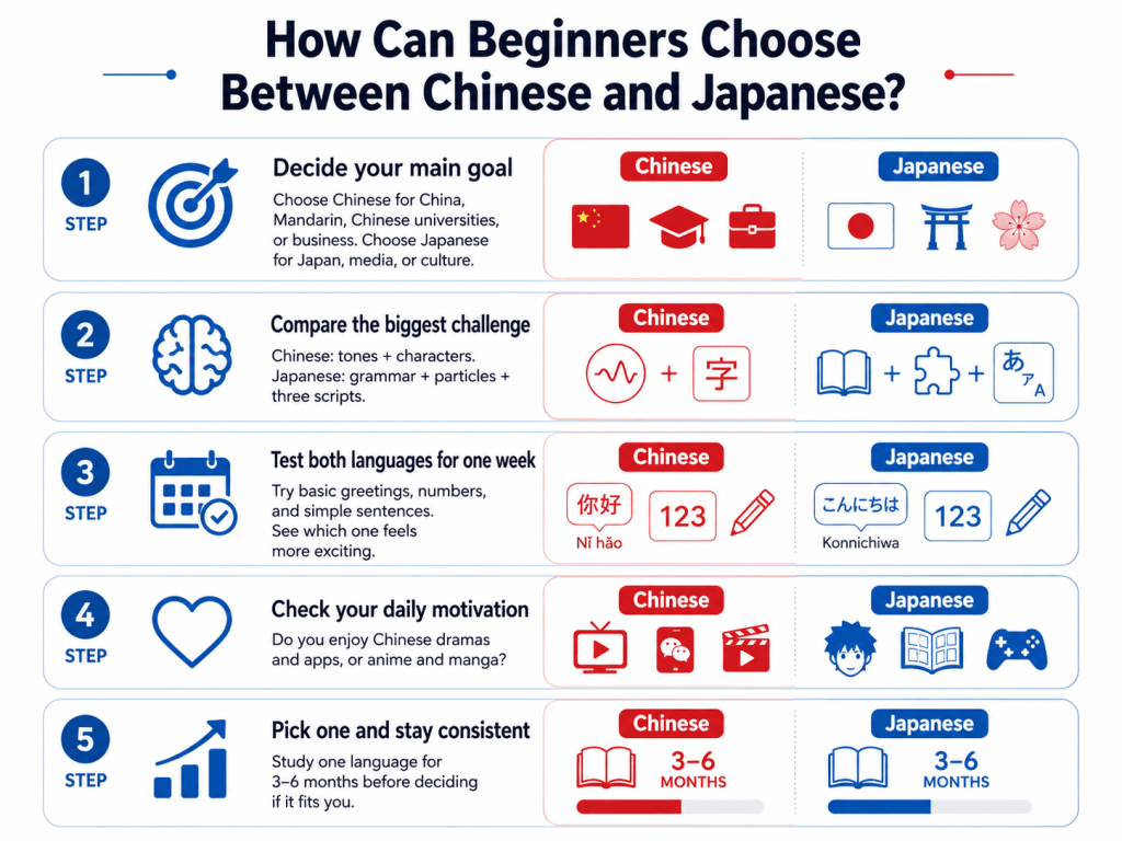 How beginner choose between Chinese and Japanese