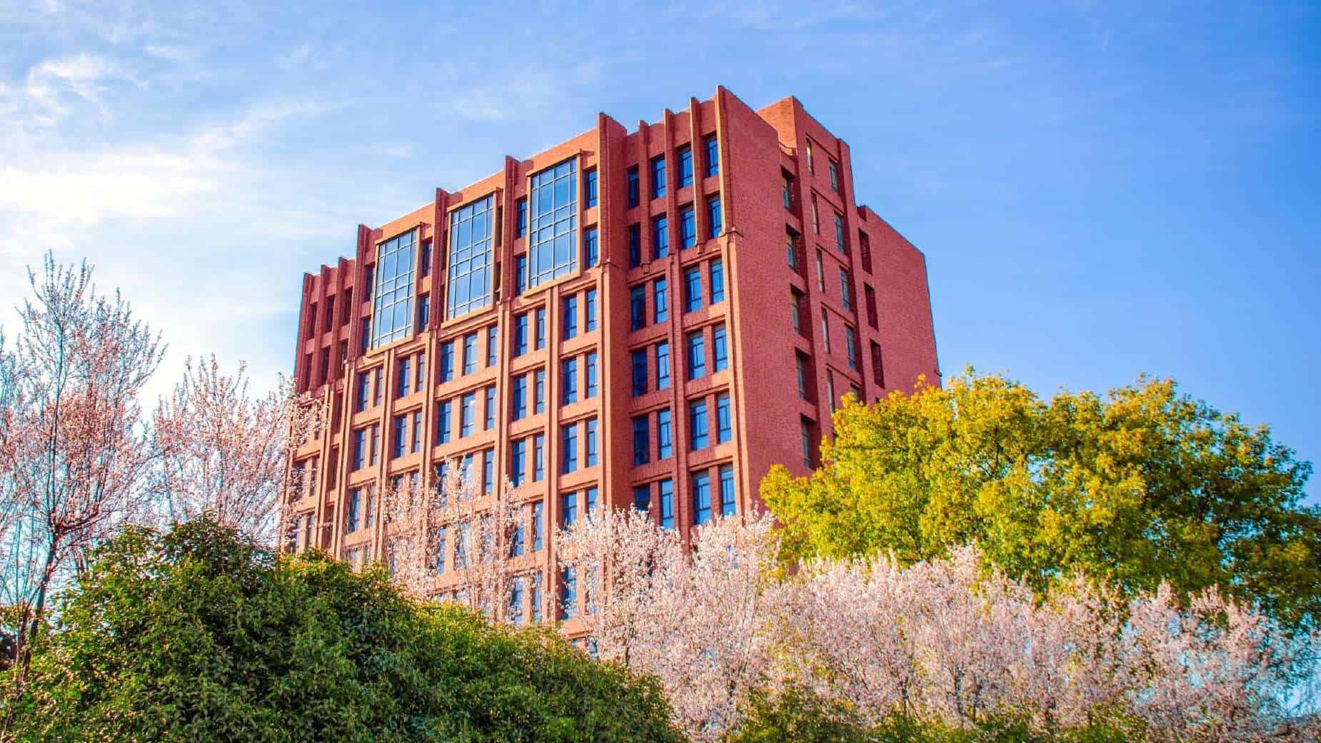 shanghai university building red