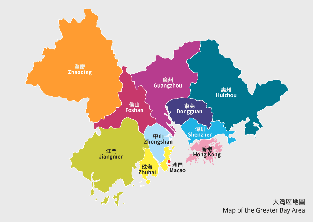 China Geography Map of the Greater Bay Area