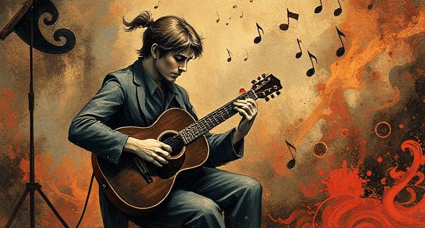 man playing a guitar