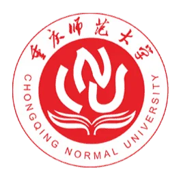 Logo of Chongqing Normal University featuring stylized letters 'C' and 'N' with an open book design