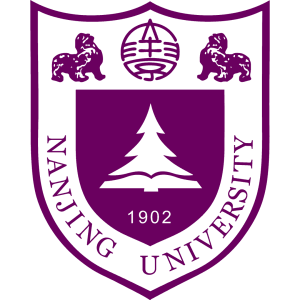 Logo of Nanjing University featuring a shield design with two lions, a tree, an open book, and the year 1902.