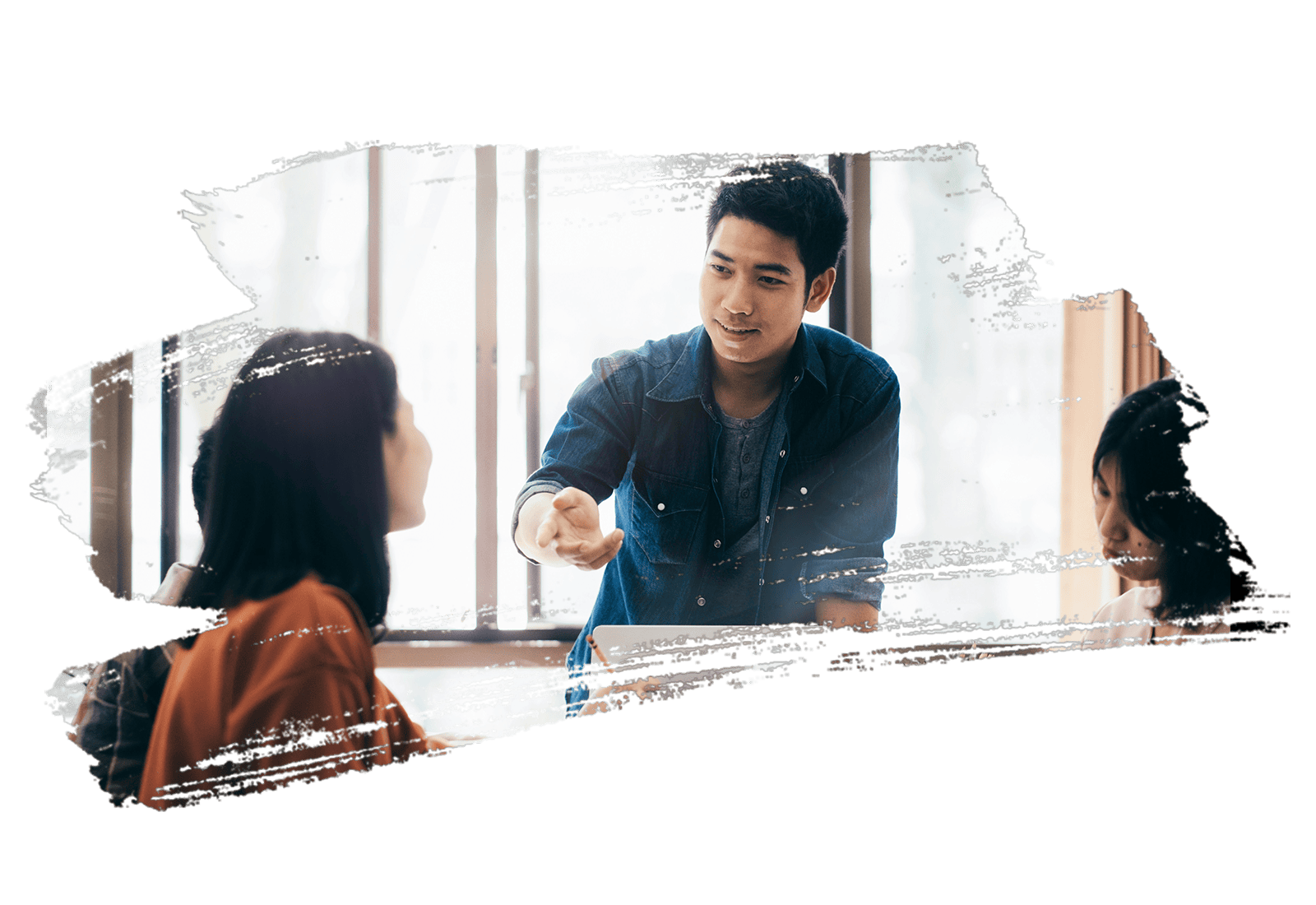 international students discussing