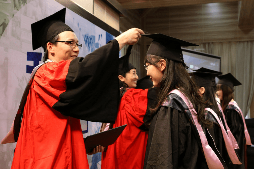 College students in China graduation ceremony