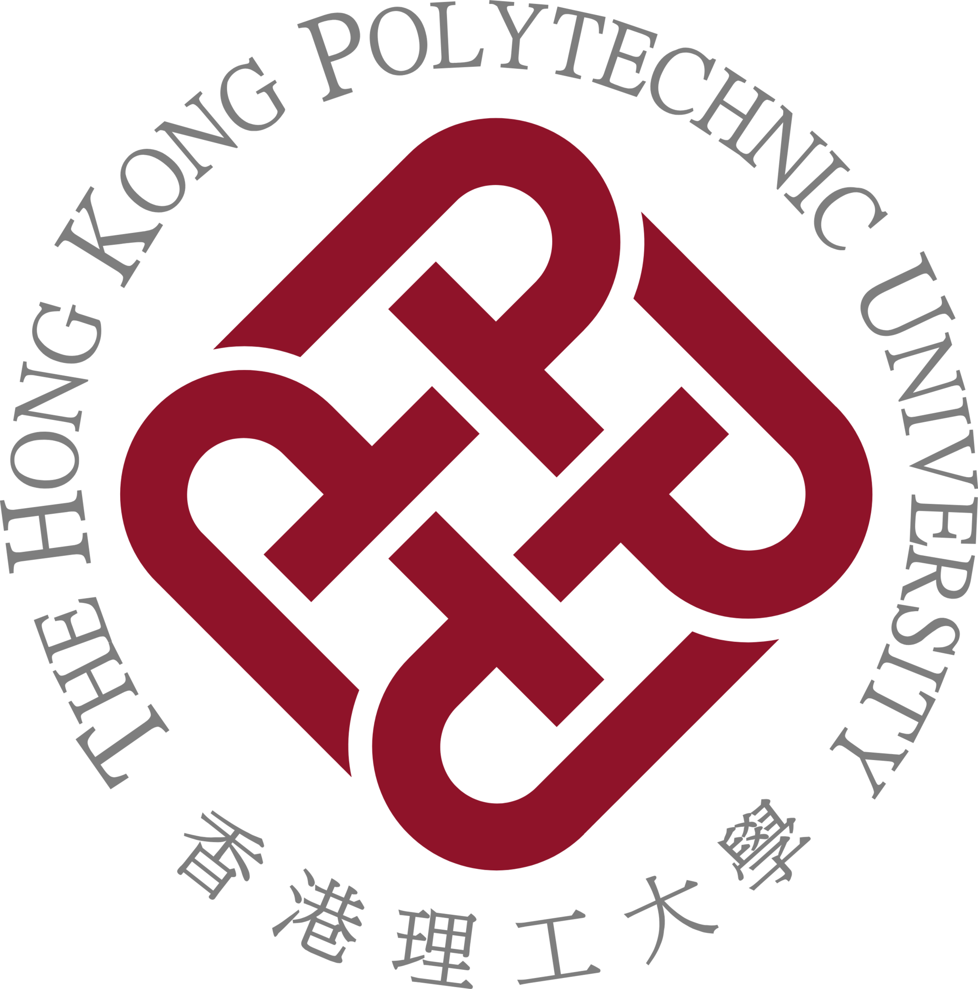 Logo of The Hong Kong Polytechnic University featuring intertwined letters 'P' and 'U' in red, surrounded by the university name in English and Chinese.