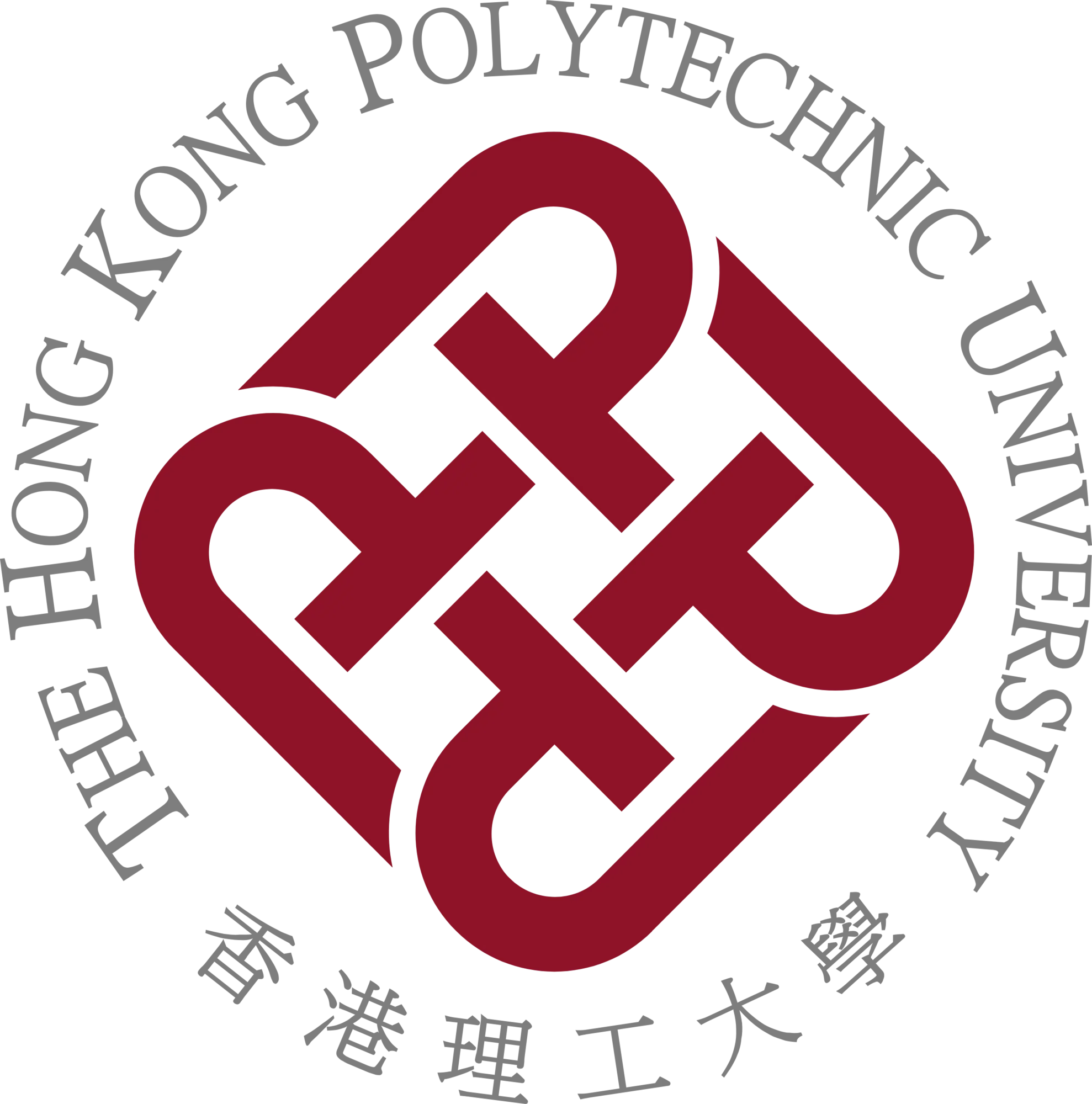 Logo of The Hong Kong Polytechnic University featuring intertwined letters 'P' and 'U' in red, surrounded by the university name in English and Chinese.