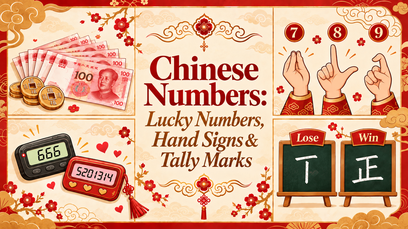 Chinese Numbers: Lucky Numbers, Hand Signs & Tally Marks